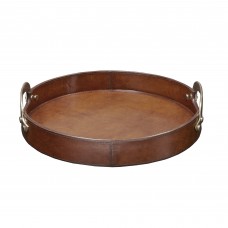 Madison Park Signature Camryn Leather Round Accent Tray BDIS1533